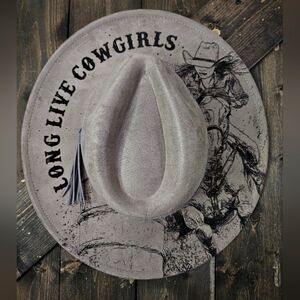 NWT Country Journey Mocha Engraved Barrel Racing Fedora Hat One Size Adjustable